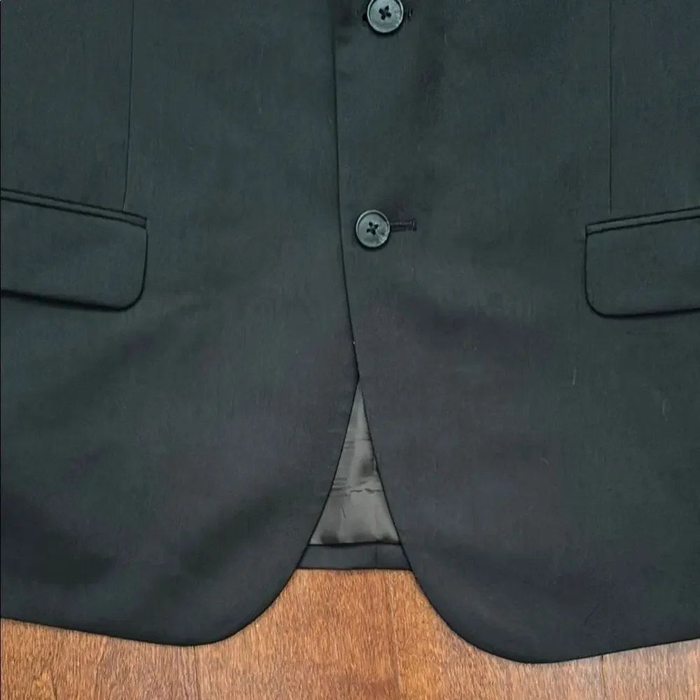 Pronto Uomo Black 100% Wool Blazer, Classic Style, Size 44 Short/38 Waist